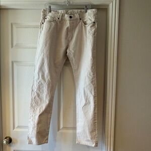 Todd Snyder Cream Slim Straight-Leg Jeans Sz 36/34.  Box35